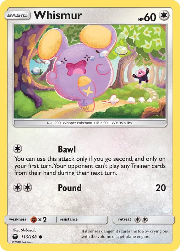 Whismur (116) Pokemon card from SM - Celestial Storm