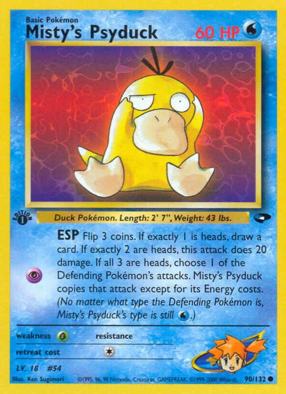 Misty's Psyduck Pokemon card from Gym Challenge