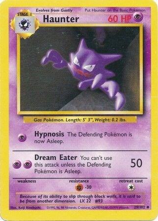 Haunter Pokemon card from Base Set