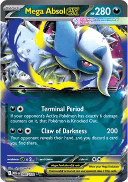 Mega Absol ex Pokemon card from Mega Evolution