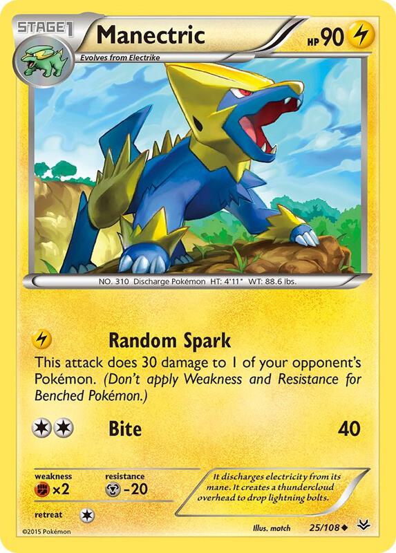 Manectric Pokemon card from XY - Roaring Skies