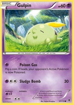 Gulpin Pokemon card from Phantom Forces