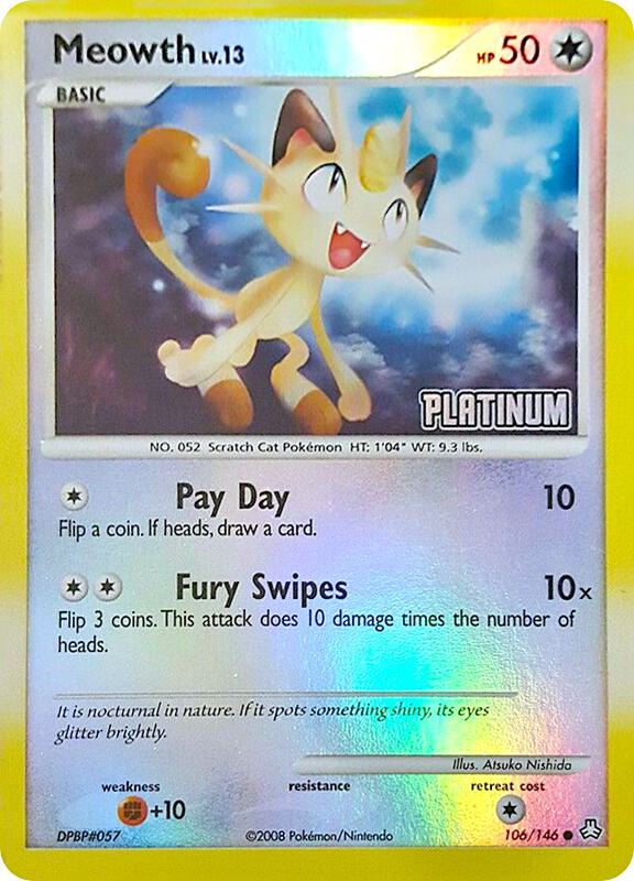 Meowth Pokemon card from Burger King Promos