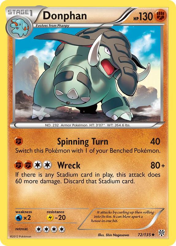 Donphan Pokemon card from Plasma Storm