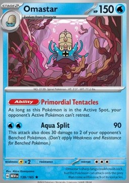 Omastar Pokemon card from 151