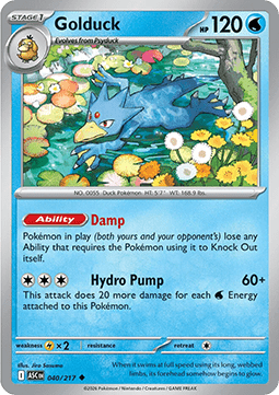 Golduck Pokemon card from Ascended Heroes