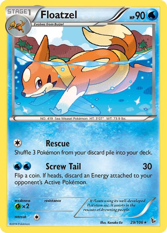 Floatzel Pokemon card from XY - Flashfire