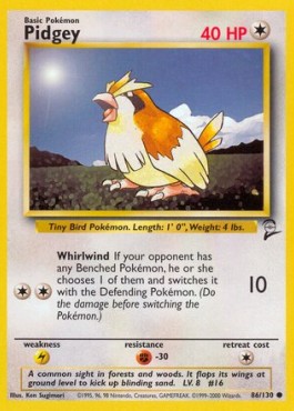 Pidgey (Holo) Pokemon card from Base Set 2