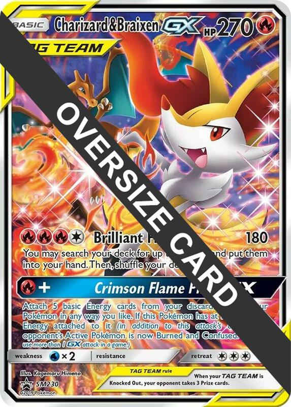Charizard & Braixen GX - SM230 (SM Black Star Promo) Pokemon card from Jumbo Cards