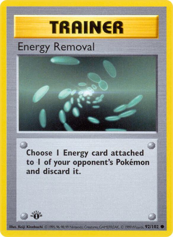 Energy Removal Pokemon card from Base Set (Shadowless)