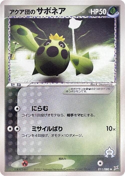 Team Aqua's Cacnea (Japanese) Pokemon card from Magma VS Aqua: Two Ambitions