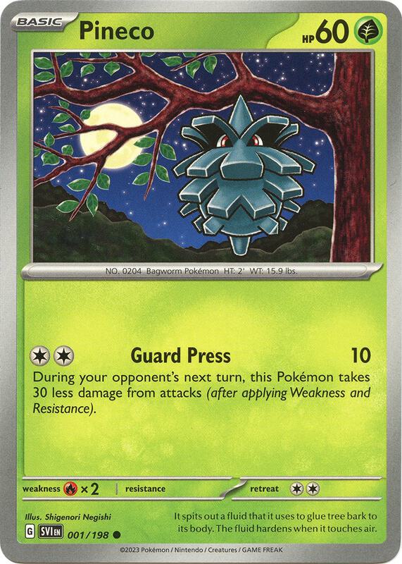 Pineco Pokemon card from SV01: Scarlet & Violet Base Set