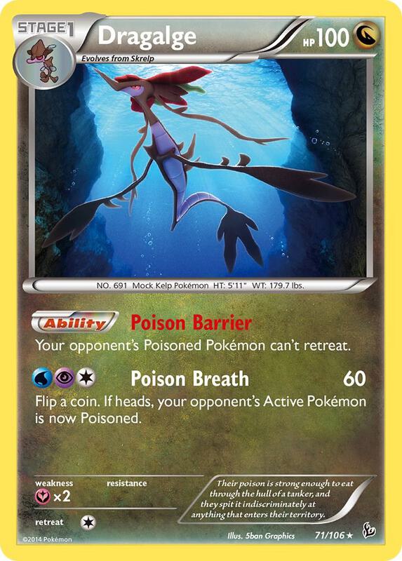 Dragalge Pokemon card from XY - Flashfire