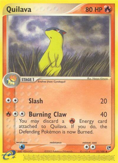 Quilava Pokemon card from Sandstorm