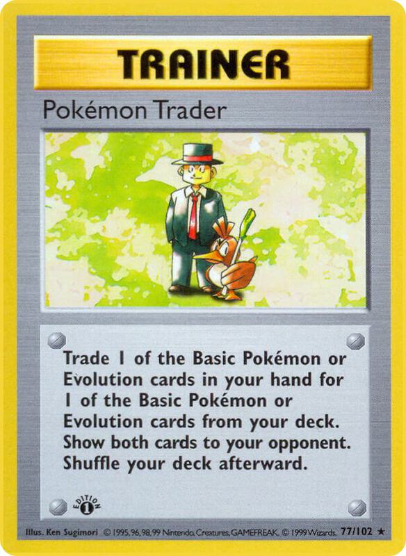 Pokemon Trader Pokemon card from Base Set (Shadowless)