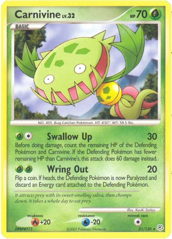 Carnivine Pokemon card from Diamond and Pearl