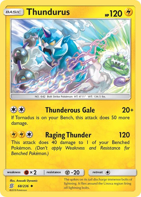 Thundurus Pokemon card from SM - Unified Minds