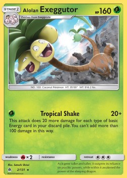 Alolan Exeggutor Pokemon card from Forbidden Light