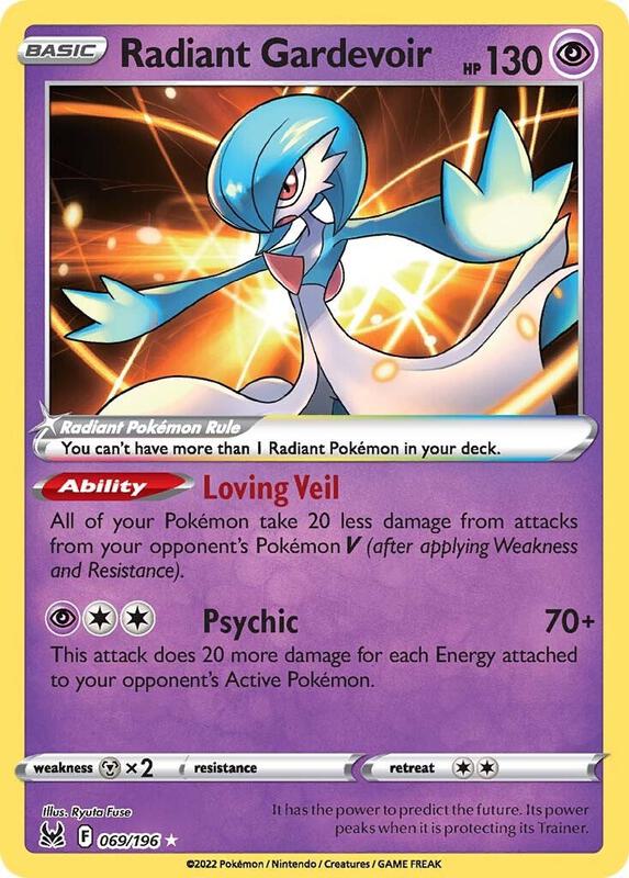 Radiant Gardevoir Pokemon card from SWSH11: Lost Origin