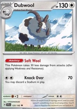 Dubwool Pokemon card from Stellar Crown