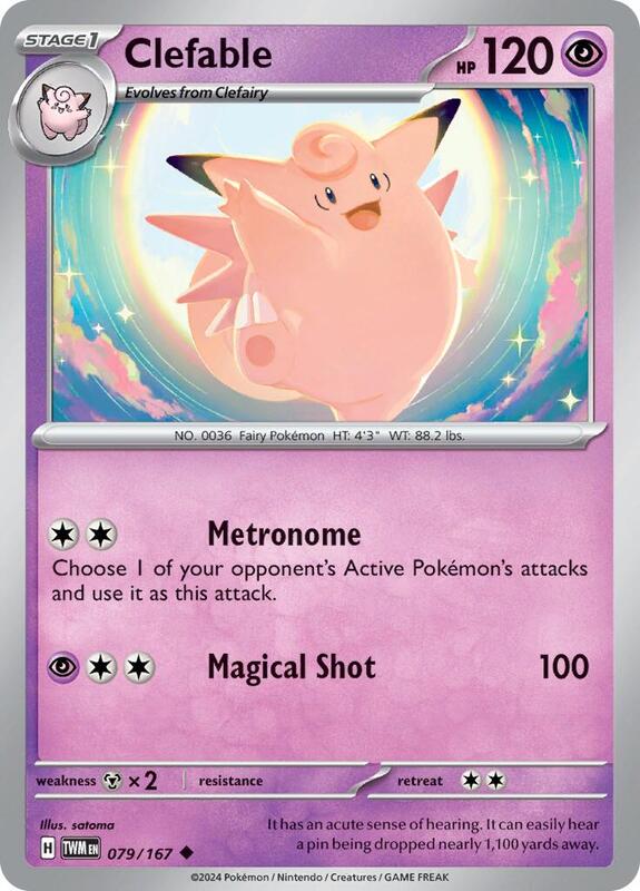 Clefable Pokemon card from SV06: Twilight Masquerade