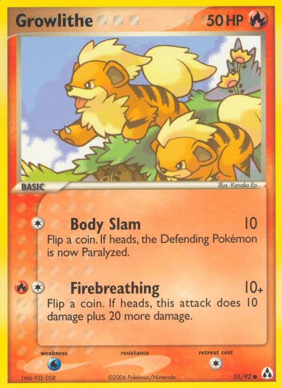 Growlithe Pokemon card from Legend Maker