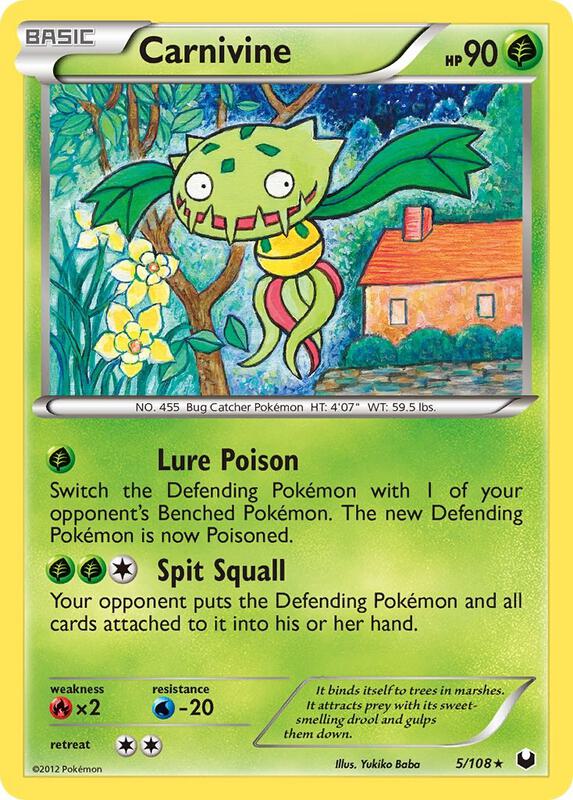 Carnivine Pokemon card from Dark Explorers