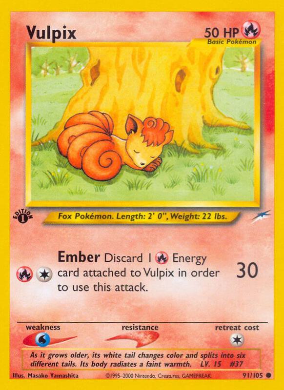 Vulpix Pokemon card from Neo Destiny