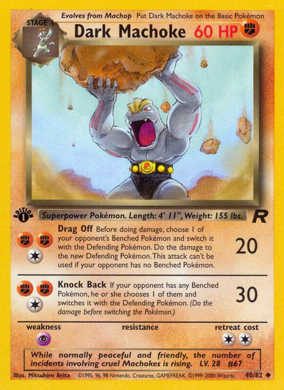 Dark Machoke Pokemon card from Team Rocket