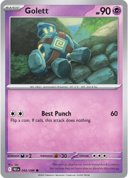 Golett Pokemon card from SV: Black Bolt