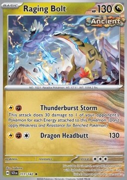 Raging Bolt Pokemon card from Stellar Crown