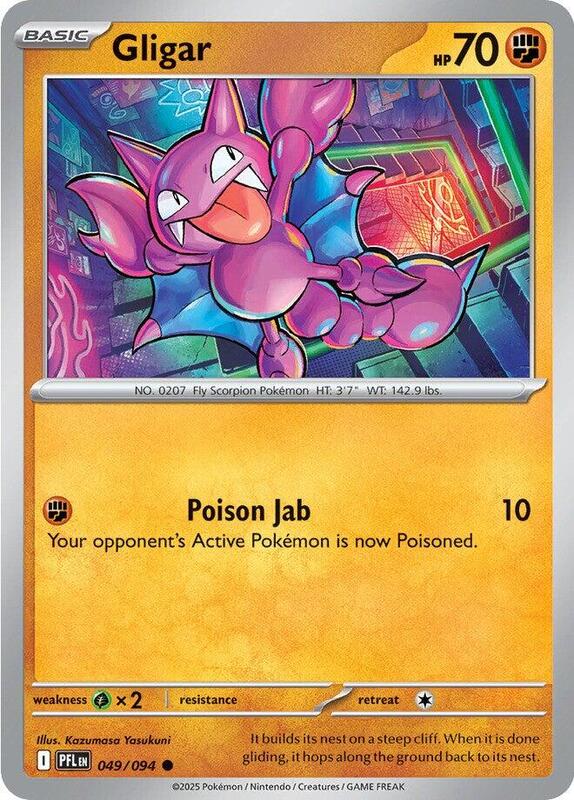 Gligar Pokemon card from ME02: Phantasmal Flames