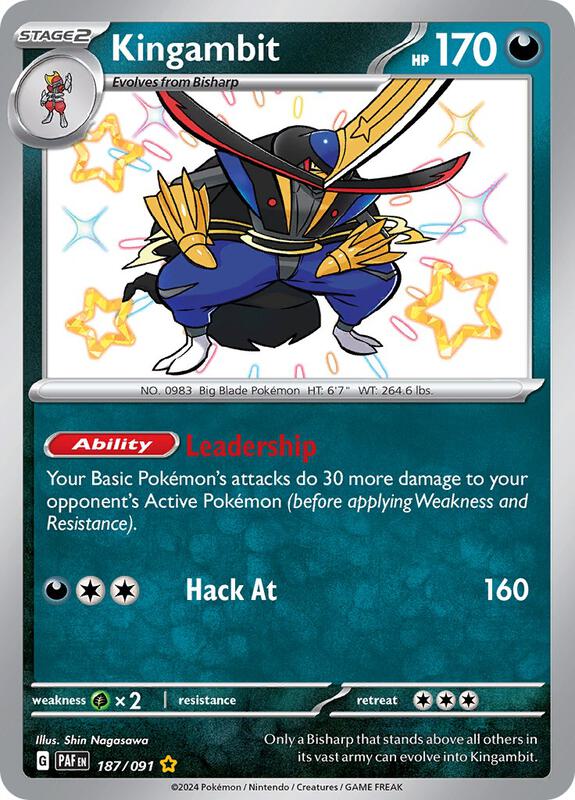 Kingambit Pokemon card from SV: Paldean Fates