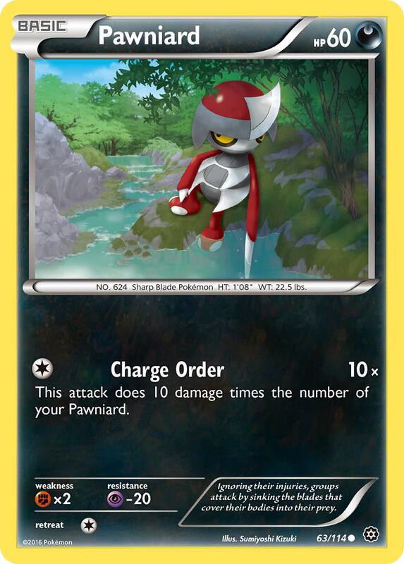 Pawniard Pokemon card from XY - Steam Siege
