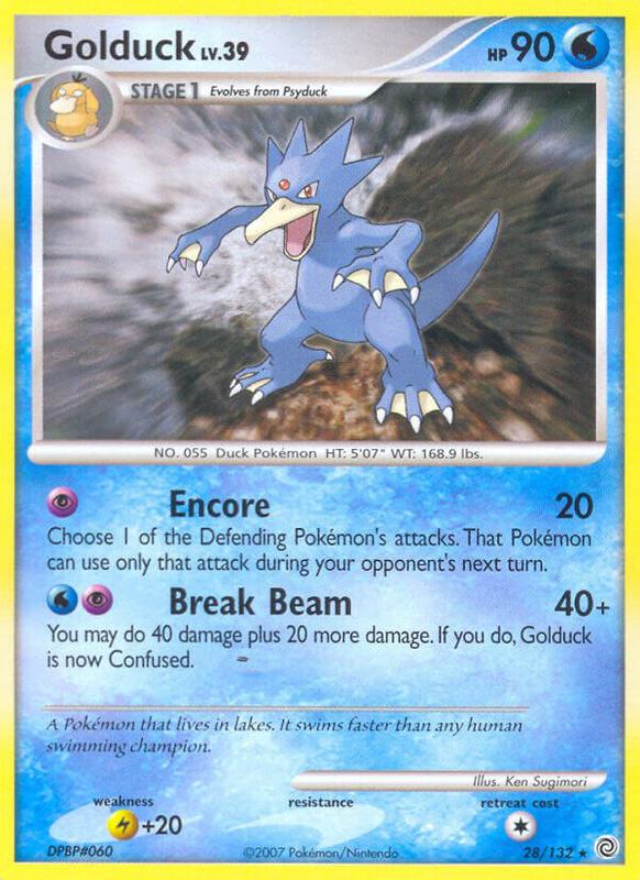Golduck Pokemon card from Secret Wonders