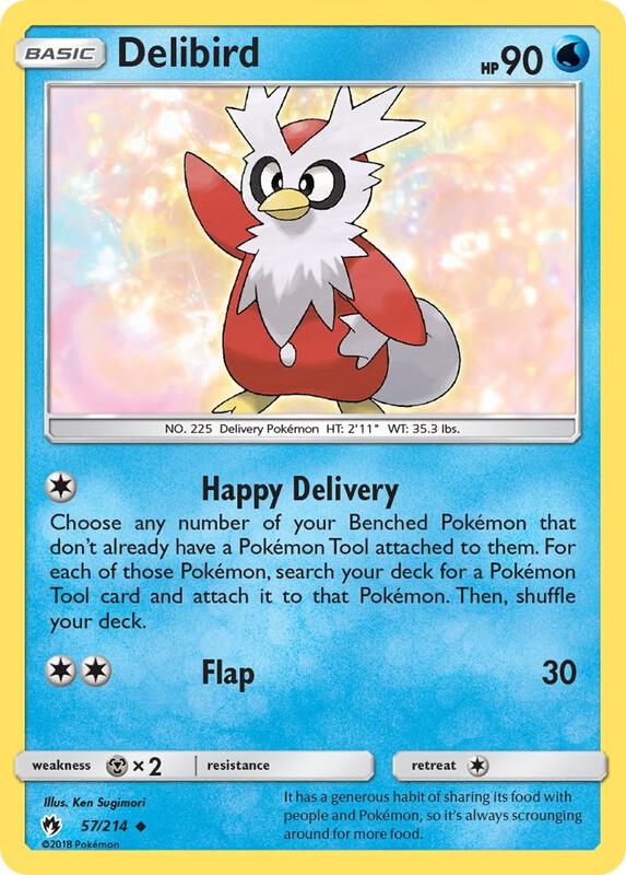 Delibird Pokemon card from SM - Lost Thunder