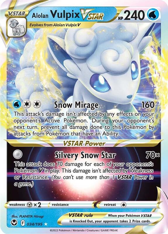 Alolan Vulpix VSTAR Pokemon card from SWSH12: Silver Tempest