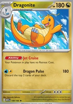 Dragonite Pokemon card from 151