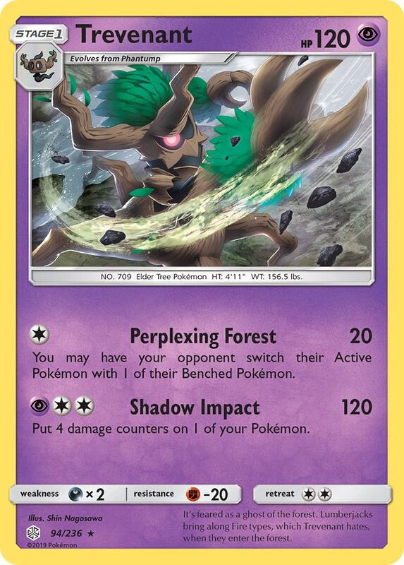Trevenant Pokemon card from SM - Cosmic Eclipse