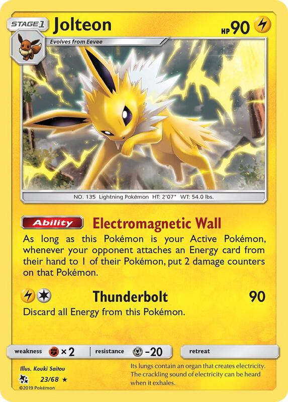 Jolteon Pokemon card from Hidden Fates