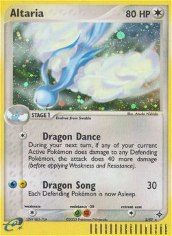 Altaria Pokemon card from EX Dragon