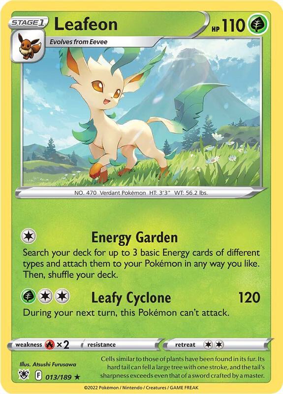 Leafeon Pokemon card from SWSH10: Astral Radiance