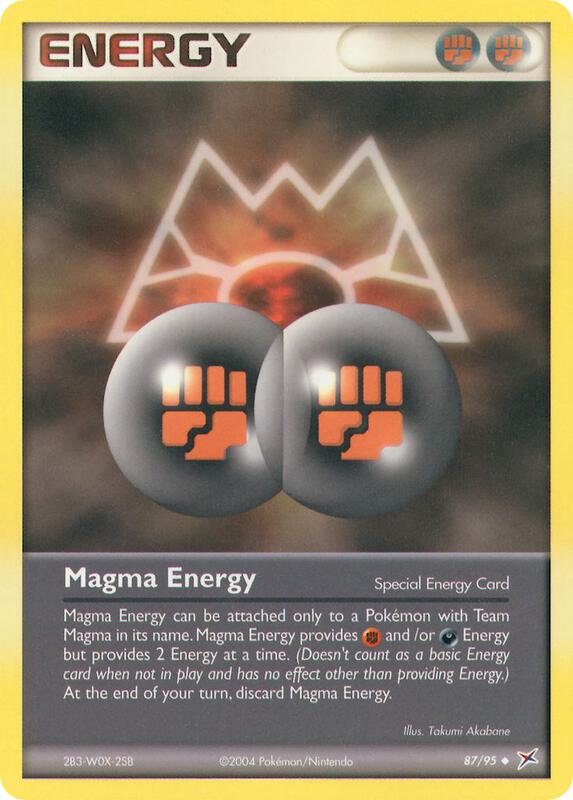 Magma Energy Pokemon card from Team Magma vs Team Aqua