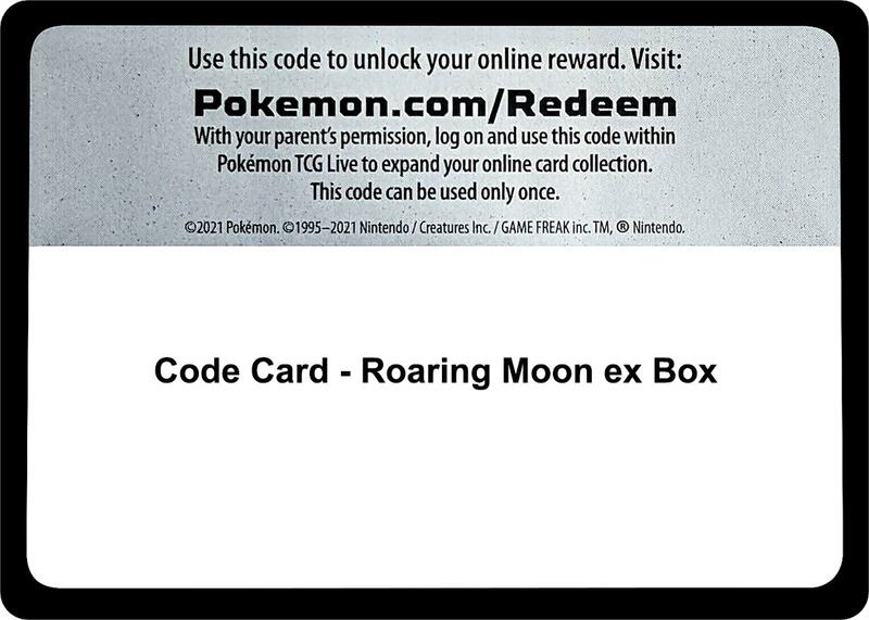 Code Card - Roaring Moon ex Box Pokemon card from TCG: Tempest