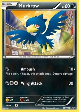 Murkrow Pokemon card from Phantom Forces