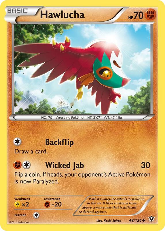 Hawlucha Pokemon card from XY - Fates Collide