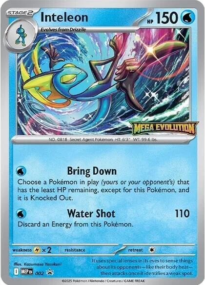 Inteleon - 002 Pokemon card from ME: Mega Evolution Promo