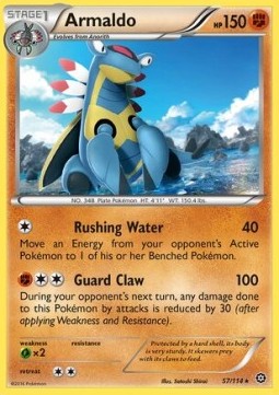 Armaldo Pokemon card from Steam Siege