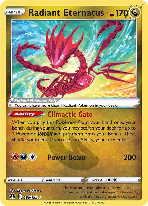 Radiant Eternatus Pokemon card from Crown Zenith