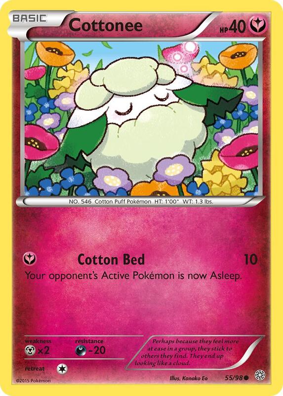 Cottonee Pokemon card from XY - Ancient Origins